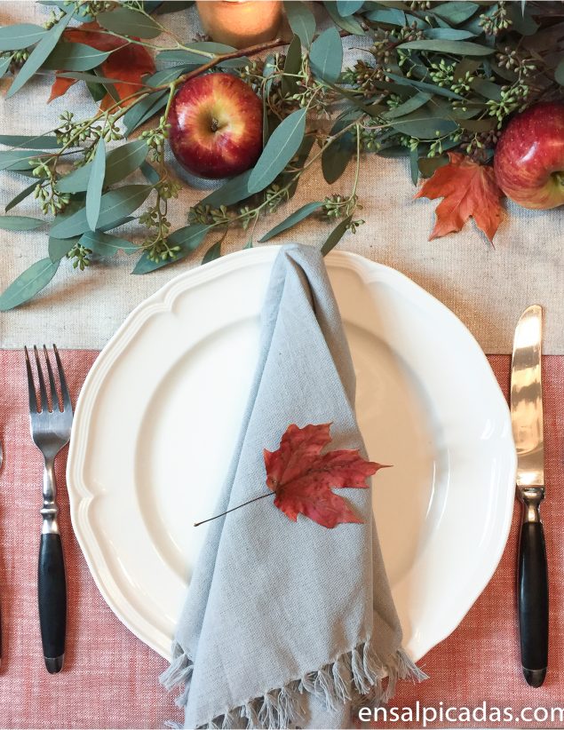 Ideas para Decorar en Acción de Gracias. Thanksgiving table setting tablescape