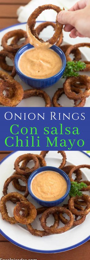 Receta de Onion Rings con Salsa Chili Mayo