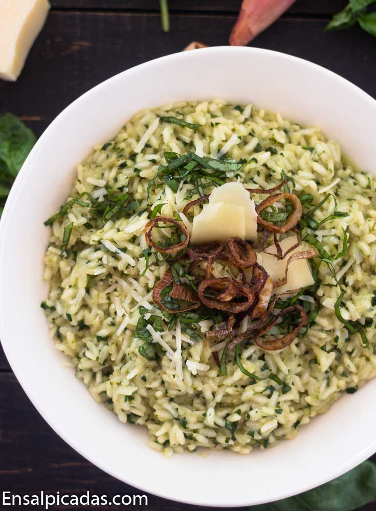 Risotto Verde con Pesto y Espinaca ENSALPICADAS