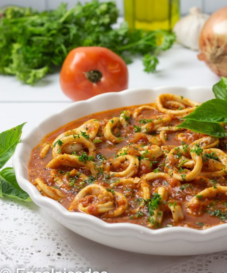 Receta de Calamares en Salsa de Tomate estilo italiano